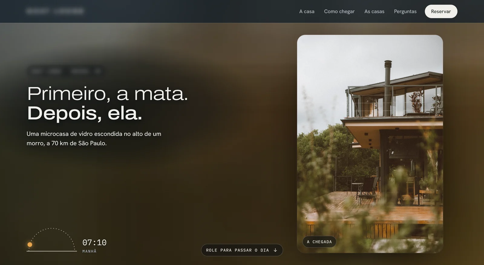 Página inicial de um site de casas de alto padrão para alugar